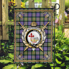 MacDonald Ancient Tartan Crest Garden Flag - Celtic Thistle Style