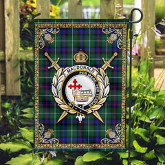 MacDonald of the Isles Hunting Modern Tartan Crest Garden Flag - Celtic Thistle Style