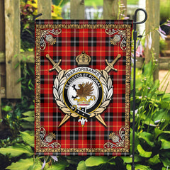 Marjoribanks Tartan Crest Garden Flag - Celtic Thistle Style