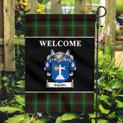 Martin Tartan Crest Black Garden Flag