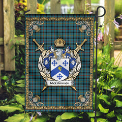 McCrimmon Tartan Crest Garden Flag - Celtic Thistle Style