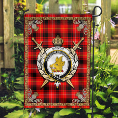 McIvor Tartan Crest Garden Flag - Celtic Thistle Style