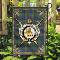 Nicolson Hunting Ancient Tartan Crest Garden Flag - Celtic Thistle Style