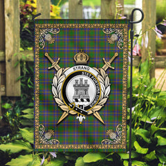 Strang (or Strange) Tartan Crest Garden Flag - Celtic Thistle Style