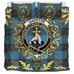 Gardyne (Garden) Tartan Crest Bedding Set - Golden Thistle Style