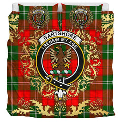 Gartshore Tartan Crest Bedding Set - Golden Thistle Style