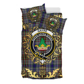 Gayre Hunting Tartan Crest Bedding Set - Golden Thistle Style