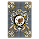 Gladstone Tartan Crest Black Garden Flag - Gold Thistle Style