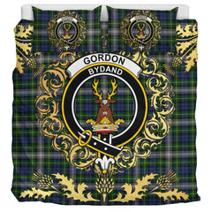 Gordon Dress 02 Tartan Crest Bedding Set - Golden Thistle Style