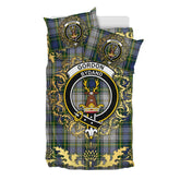 Gordon Dress 04 Tartan Crest Bedding Set - Golden Thistle Style