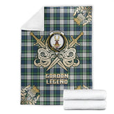 Gordon Dress Ancient Tartan Gold Courage Symbol Blanket