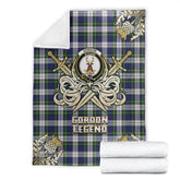 Gordon Dress Modern Tartan Gold Courage Symbol Blanket