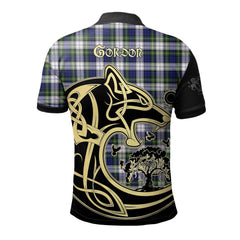 Gordon Dress Modern Tartan Polo Shirt Viking Wolf