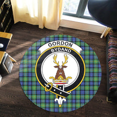Gordon Old Ancient Tartan Crest Round Rug
