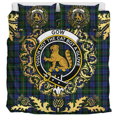 Gow Hunting 01 Tartan Crest Bedding Set - Golden Thistle Style