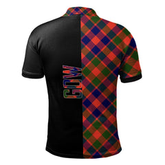 Gow of Skeoch Tartan Polo Shirt Half of Me - Cross Style