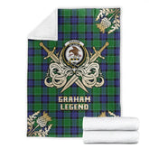 Graham of Menteith Modern Tartan Gold Courage Symbol Blanket