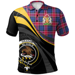 Graham of Menteith Red 02 Tartan Polo Shirt - Royal Coat Of Arms Style
