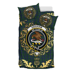 Graham of Montrose 03 Tartan Crest Bedding Set - Golden Thistle Style