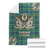Graham of Montrose Ancient Tartan Gold Courage Symbol Blanket