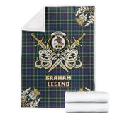 Graham of Montrose Modern Tartan Gold Courage Symbol Blanket