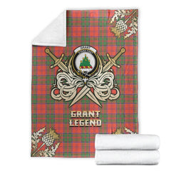 Grant Ancient Tartan Gold Courage Symbol Blanket