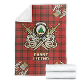 Grant Weathered Tartan Gold Courage Symbol Blanket