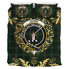Gunn Logan Tartan Crest Bedding Set - Golden Thistle Style