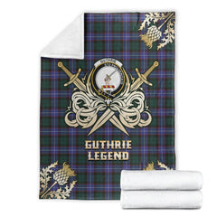 Guthrie Modern Tartan Gold Courage Symbol Blanket