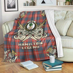 Hamilton Ancient Tartan Gold Courage Symbol Blanket
