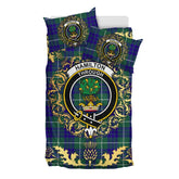 Hamilton Hunting Modern Tartan Crest Bedding Set - Golden Thistle Style
