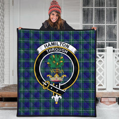Hamilton Hunting Modern Tartan Crest Quilt