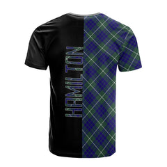 Hamilton Hunting Modern Tartan T-Shirt Half of Me - Cross Style