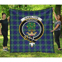 Hamilton Hunting Modern Tartan Crest Quilt