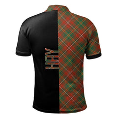 Hay Ancient Tartan Polo Shirt Half of Me - Cross Style