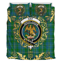 Hay Hunting Tartan Crest Bedding Set - Golden Thistle Style