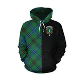 Henderson Ancient Tartan Hoodie Half of Me - Cross Style