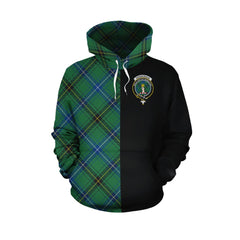 Henderson Ancient Tartan Hoodie Half of Me - Cross Style