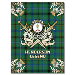 Henderson Ancient Tartan Gold Courage Symbol Blanket