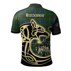 Henderson Modern Tartan Polo Shirt Viking Wolf