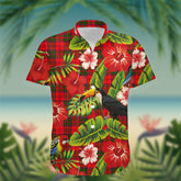 Heron Tartan Hawaiian Shirt Hibiscus, Coconut, Parrot, Pineapple - Tropical Garden Shirt