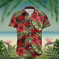 Hogg (or Hog) Tartan Hawaiian Shirt Hibiscus, Coconut, Parrot, Pineapple - Tropical Garden Shirt