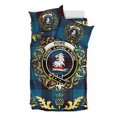 Home Clans Originaux Tartan Crest Bedding Set - Golden Thistle Style