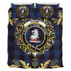 Home (Hume) Tartan Crest Bedding Set - Golden Thistle Style