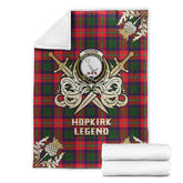 Hopkirk Tartan Gold Courage Symbol Blanket