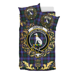 Hunter Modern Tartan Crest Bedding Set - Golden Thistle Style