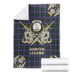 Hunter Modern Tartan Gold Courage Symbol Blanket
