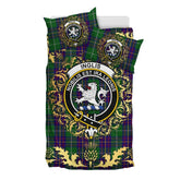 Inglis Tartan Crest Bedding Set - Golden Thistle Style