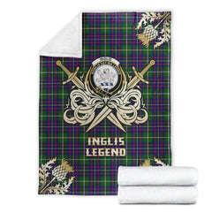Inglis Modern Tartan Gold Courage Symbol Blanket