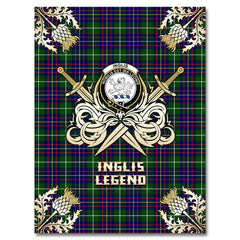 Inglis Modern Tartan Gold Courage Symbol Blanket